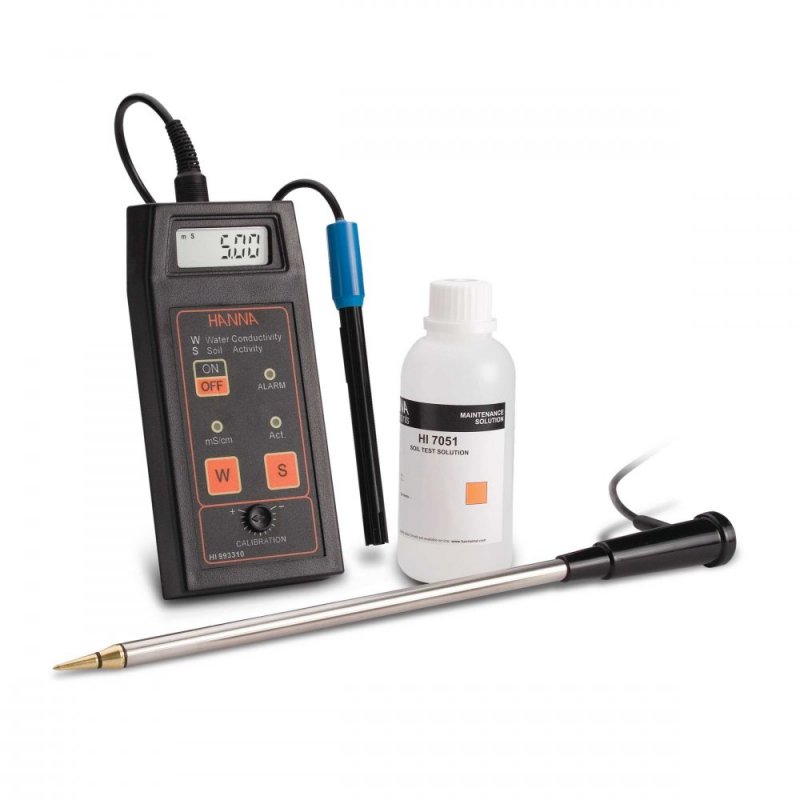 KIT DE MEDICIÓN DE CONDUCTIVIDAD Y ACTIVIDAD DIRECTA EN SUELO (HI 993310)